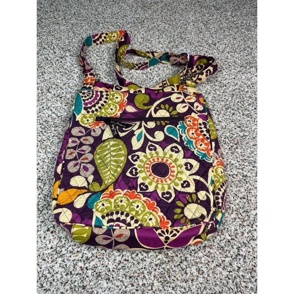 Vera Bradley Plum Crazy Hipster Crossbody Purse Multi Purple Women's Bag​